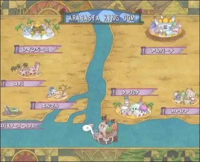 Épisode 96 - Lesquelles de ces villes sont traversées par nos héros sur l'île d'Alabasta ?