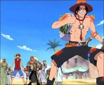 Épisode 94 - Sur Alabasta, après leurs retrouvailles mouvementées, Ace empêche un personnage de mettre la main sur Luffy. De qui s'agit-il ?