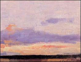 Qui a peint "Étude de ciel, harmonie de tons violet et rose" ?