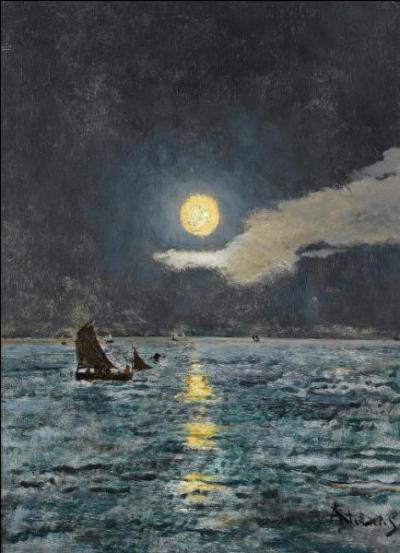 Qui a peint "Barques de pêche au clair de lune" ?