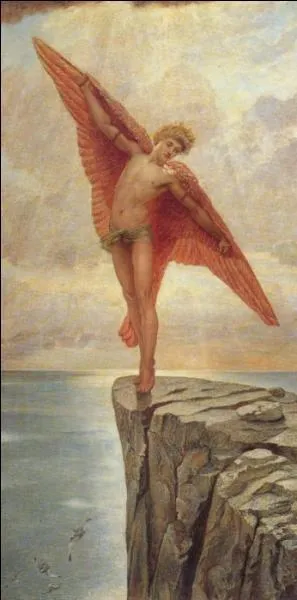 Fils de l'ingénieur Dédale, malgré les recommandations paternelles, il s'approcha trop près du soleil faisant fondre la cire des ailes fabriquées par son père qui le verra s'écraser dans la mer. Qui est-ce ?