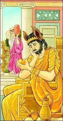 Ayant préféré la flûte de Pan à la lyre d'Apollon, ce dernier irrité orna sa tête d'une paire d'oreilles d'âne. Qui est ce roi de Phrygie ?