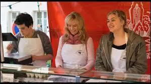 Dans cette scène, où se trouvent-ils et que répond Paula à la dame ?