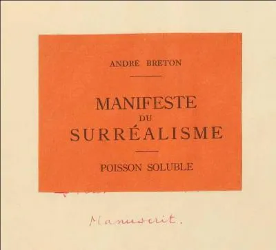 En quelle année paraît "Manifeste du surréalisme" d'André Breton ?