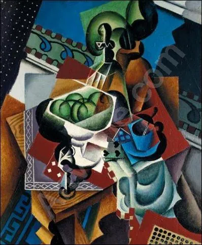 Qui a peint "Nature morte : cartes à jouer, tasses à café et pommes" ?