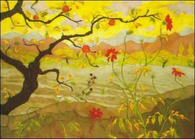 Qui a peint "Pommier aux fruits rouges" ?