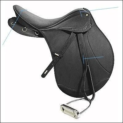 Quelle partie de la selle n'est pas montre sur cette photo?