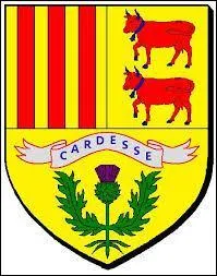 Je vous présente le blason de Cardesse. Commune des Pyrénées-Atlantiques, elle se situe en région ...