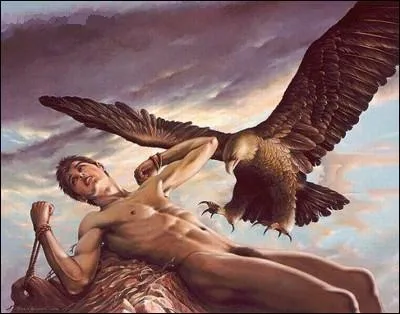 Qui est ce titan qui donna le feu aux hommes et que, pour le punir, Zeus fit enchaîner sur le mont Caucase pour y avoir chaque jour le foie dévoré par un aigle ?