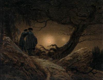 Qui a peint "Deux hommes contemplant la lune" ?