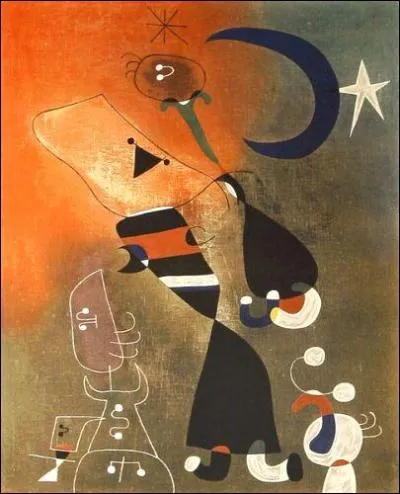 Qui a peint "Femme et oiseaux au clair de lune" ?