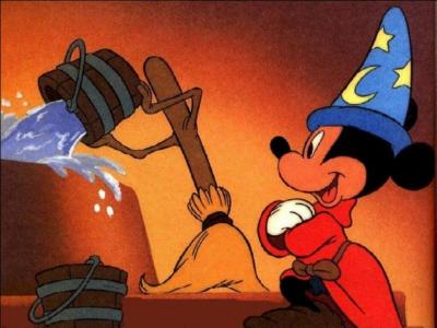 Dans quel classique d'animation Disney peut-on voir la séquence de l'Apprenti sorcier avec Mickey ?