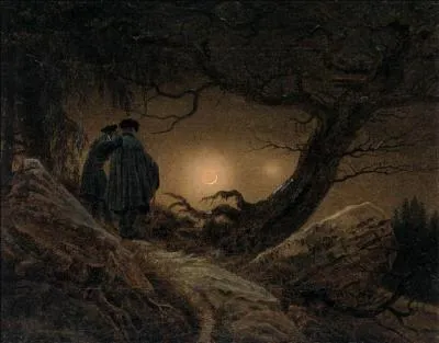 Qui a peint "Deux hommes contemplant la lune" en illustration ci-contre ?