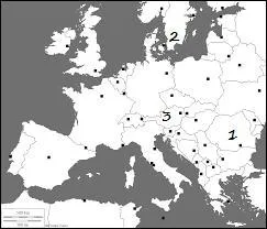 Sur cette carte, le n°1 désigne. , le n° 2 désigne .. et le n°3 c'est ..