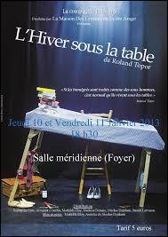 En quelle année la pièce de théâtre nommée "L'Hiver sous la table" a-t-elle été réalisée ?