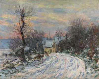Quel peintre impressionniste est l'auteur de la toile ci-contre intitulée "L'entrée de Giverny en hiver" ?