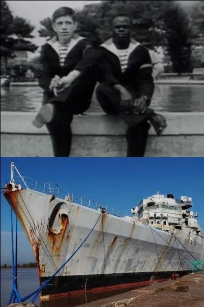 En 1963, à l'âge de 16 ans, il entre à l'école des apprentis-mécaniciens de la marine nationale. Quel est le nom du porte-hélicoptères où il participe aux deux premières campagnes de 1964 à 1966 ?