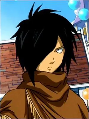 Toujours dans la m&ecirc;me s&eacute;rie, ce personnage ne veut pas laisser para&icirc;tre ses sentiments pour sa co&eacute;quipi&egrave;re Biska alors il se cache derri&egrave;re une grande m&egrave;che de cheveux ! Il s'agit de :