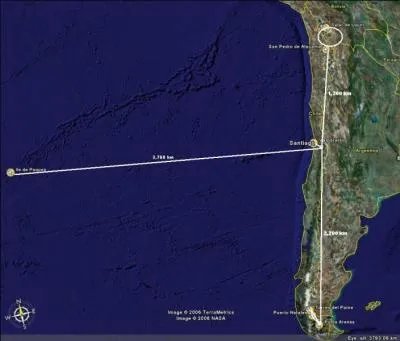 Quelle île isolée, annexée en 1888, est distante de presque 4000 kilomètres du littoral chilien ?