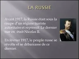 Quelle était la situation de la Russie avant la Révolution ?
