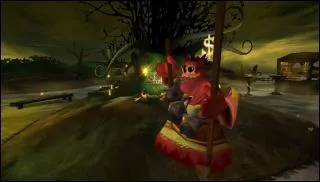 Je suis avec des échasses.