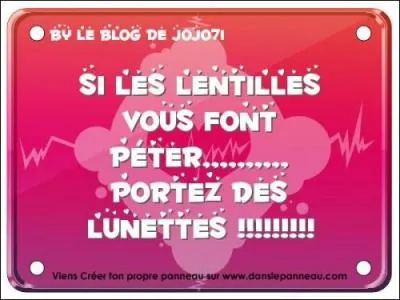 'Qui aime bien ses lunettes... '