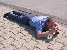 En Suisse, un panneau "gendarme couché" signale :