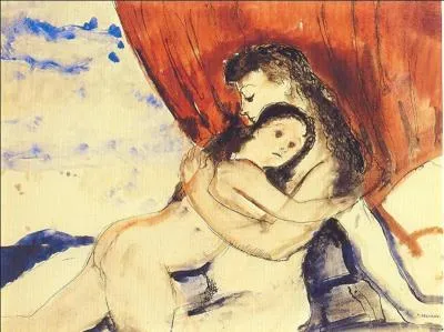 Qui a peint "Le rideau rouge avec les deux amies" ?