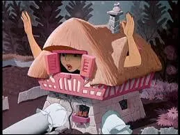 A qui appartient la petite maison rose dans laquelle Alice reste coincée ?