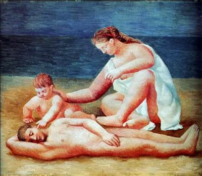 Quel artiste a peint "Famille au bord de la mer" ?