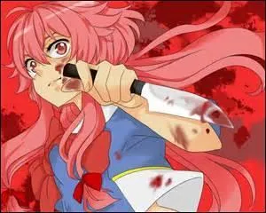 Dans Mirai Nikki, quel est le nom de la psychopathe aux cheveux roses ?