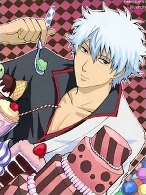 La plupart des héros de shônen sont de grands friands de viande, mais celui de « Gintama » est quant à lui vrament accro au sucre ! Les parfaits au chocolat et le lait à la fraise n'ont aucun secret pour lui. Il se nomme :
