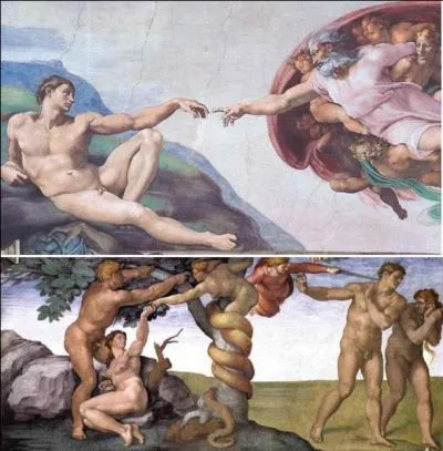 Pour cette question, on pourrait dire qu'il n'y a pas de concurrence pour ce couple. A l'époque, il n'y avait pas beaucoup d'autres participants dans cette histoire, seulement un personnage omnipotent, un animal à mauvaise réputation. Mais, dans le futur, cela changera ! 

Quel l'homme de ce couple (réponse 1 ou 2) ?
Quelle est la femme de ce couple (réponse 3 ou 4) ?