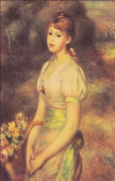 Qui a peint "Femme portant une corbeille de fleurs" ?