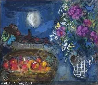 Qui a peint "Corbeille de fruits et bouquet" ?