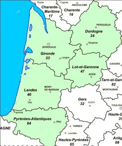 Cette région administrative du sud-ouest de la France comporte 5 départements, Bordeaux est la plus grande ville de cette région. Quelle est cette région ?
