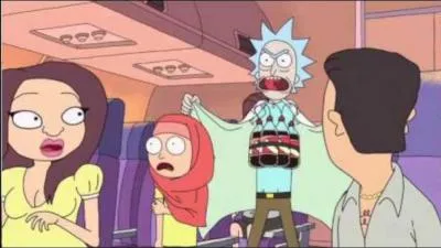 Dans l'&eacute;pisode 2, que demandent Rick et Morty sous peine de faire exploser l'avion ?
