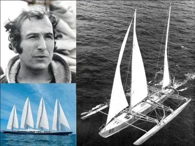 J'ai été un équipier d'Eric Tabarly. Je participe et gagne la « Transat » anglaise à bord de « Pen Duick IV » que je suis en train d'acheter. Malgré une grave blessure à la jambe, je prends le départ de la 1e « route du rhum ». On ne me reverra jamais. Mon bateau a, également, totalement disparu.
M'avez-vous reconnu ?