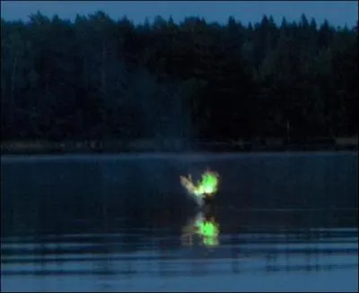 Comment est appelé le phénomène d'une lumière ayant la forme d'une flamme ?