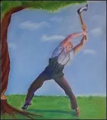 Jeff coupe son arbre, pour y mettre des fleurs.