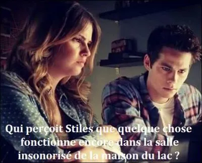 Qui perçoit Stiles quand quelque chose fonctionne encore dans la salle insonorisée de la maison du lac ?