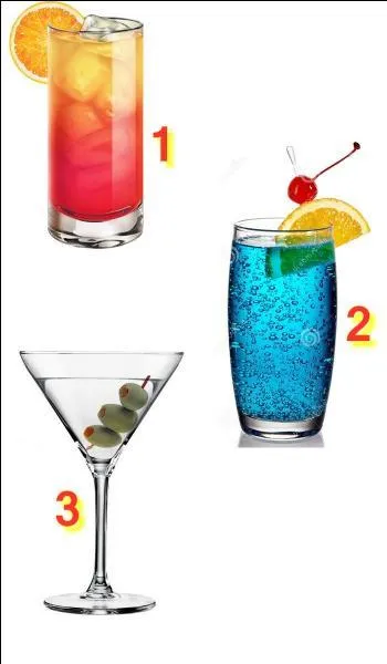 Je vous ai préparé un cocktail "Blue Lagoon". Quel verre allez-vous choisir ?