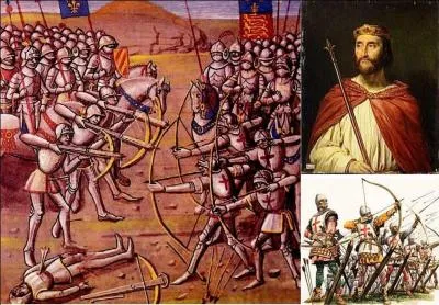 Cest une des premières batailles rangées de cette guerre, c'est, aussi, la première bataille d'importance de cette période ! C'est la conséquence de la mort d'un roi sans enfant et d'une revendication d'un héritage, le trône de France.

Quelle est cette bataille (réponse 1 ou 2) ?
Quel est le vainqueur de cette bataille (réponse 3 ou 4) ?