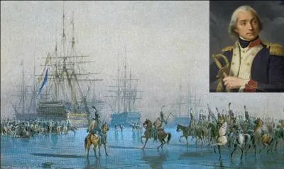 Est-ce une bataille navale ? Est-ce une charge de cavalerie ? Peu importe, on peut le dire, puisque ces deux « armes » ont été engagées l'une contre l'autre ! Cela doit être le seul cas où des navires de combat doivent supporter une attaque de cavalerie ! Cela se passait en 1795.

Quelle est cette bataille (réponse 1 ou 2) ?
Quel est le vainqueur de cette bataille (réponse 3 ou 4) ?