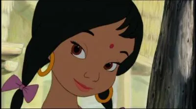 Finalement après bien des péripéties, le jeune garçon arrive au village des hommes; Que fait la jeune Shanti, la première fois que le jeune garçon la voit ?