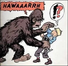 L'abominable homme des neiges dessiné ici par Hergé dans l'album "Tintin au Tibet".