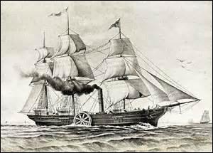 Quel nom portait le premier transatlantique à vapeur, inventé en 1818, destiné à un service régulier entre l'Amérique et l'Europe ?