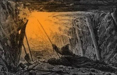 C'est lui qui a le travail le plus dangereux. Il allume une mèche qui est au bout d'une longue perche pour faire exploser le grisou.