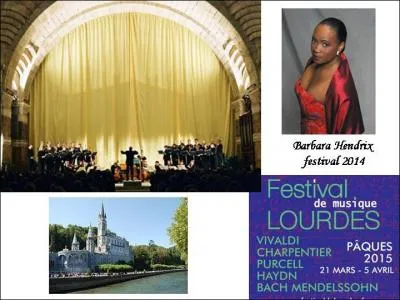 Le festival de musique sacrée de Lourdes, ..., a lieu au printemps. Cette année l'on a pu entendre des uvres de Vivaldi, Charpentier, Purcell, Haydn... interprétées par des ensembles prestigieux.