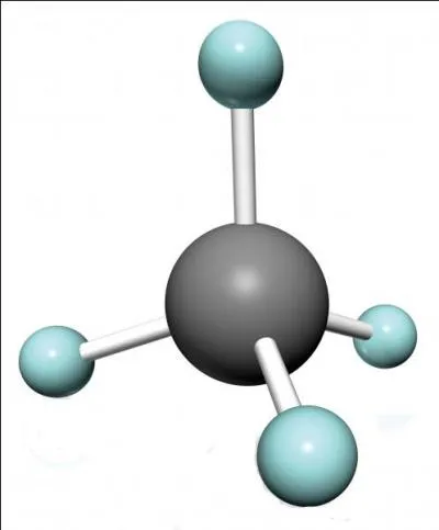 Si le méthane est composé de 1 atome de carbone et de 4 atomes d'hydrogène, alors sa formule chimique est...